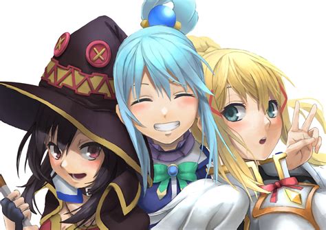 konosuba danbooru|megumin, aqua, and darkness (kono subarashii sekai ni .